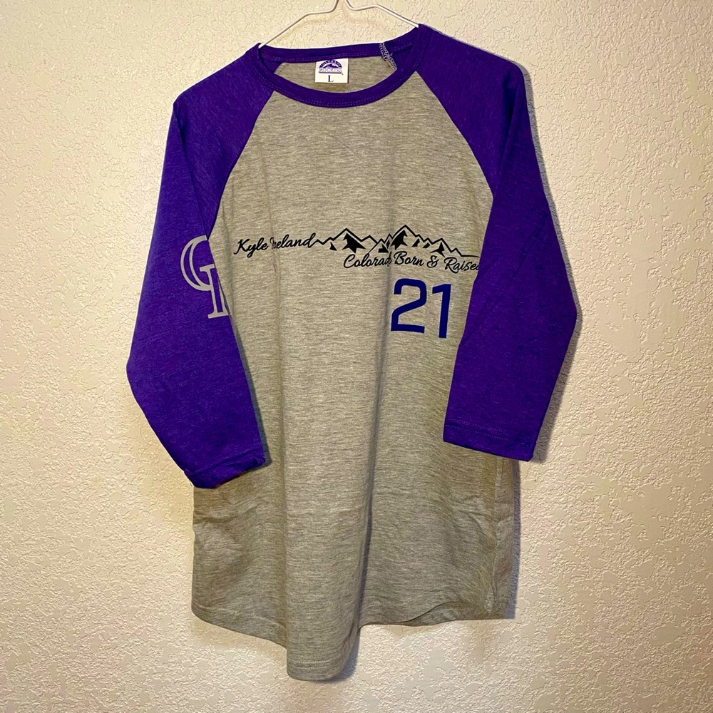 Colorado Rockies T-Shirt Men’s L Grey Purple #21 Kyle Freeland Born & Raised Tee